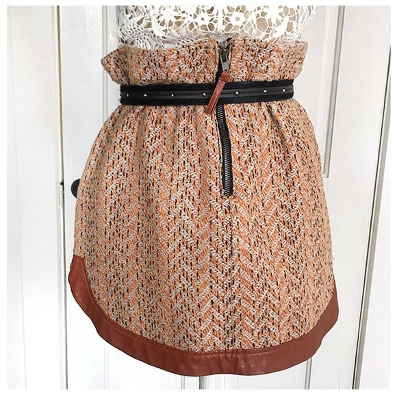 [ VINTAGE ] Herringbone Woven Mini Skirt - Picture 4 of 16